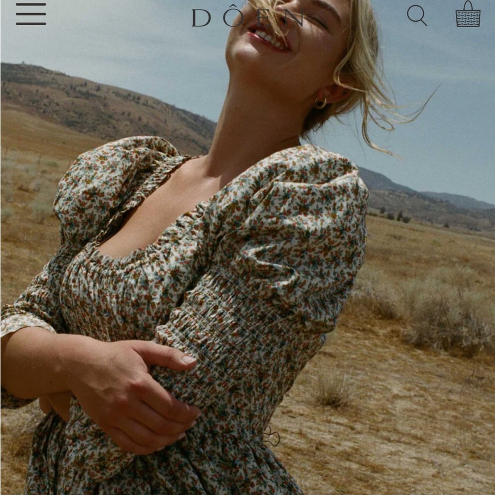 Meribel Dress - CRÈME FLEURS D'AVIGNON